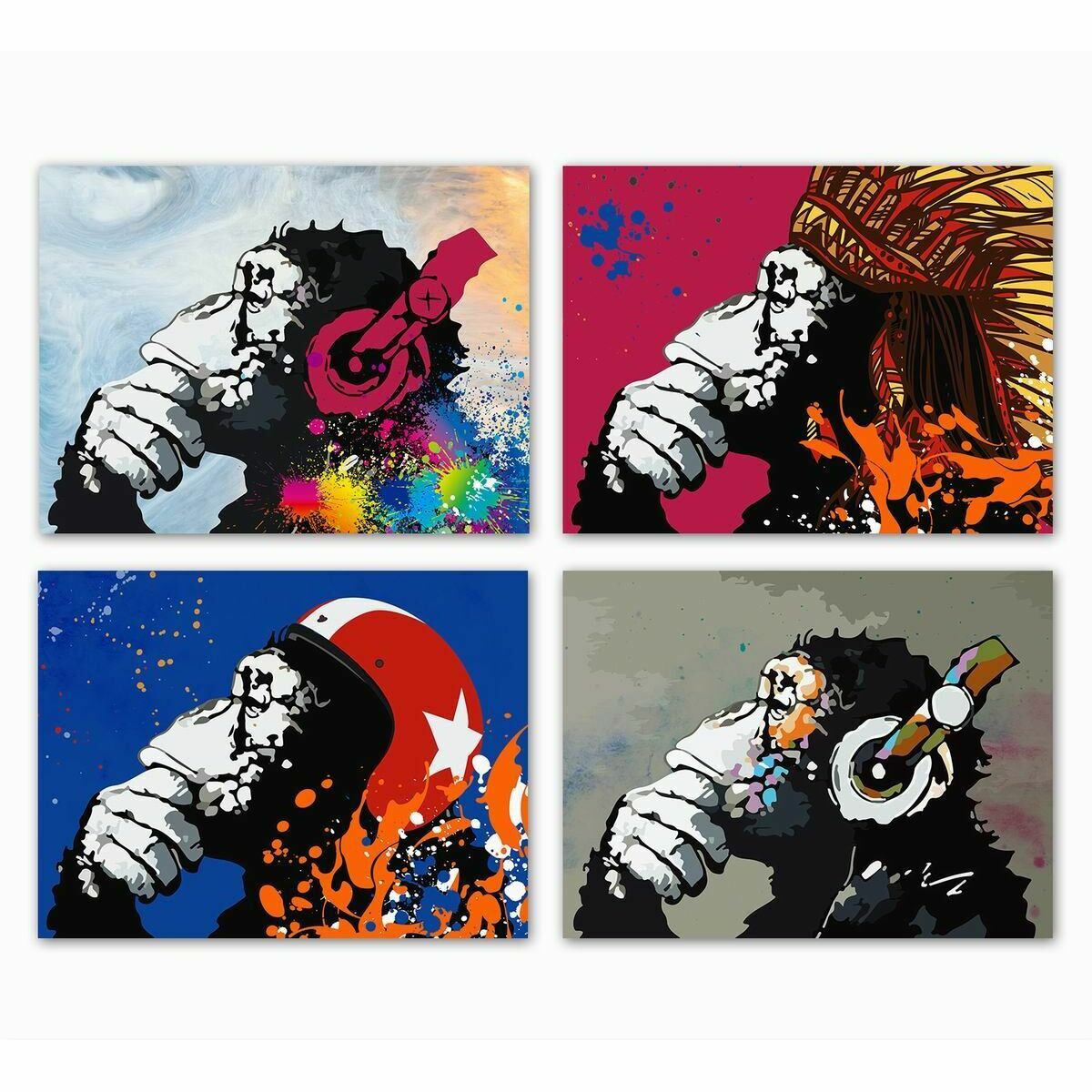 Pânză DKD Home Decor Pânză Lemn MDF 70 x 1,8 x 50 cm