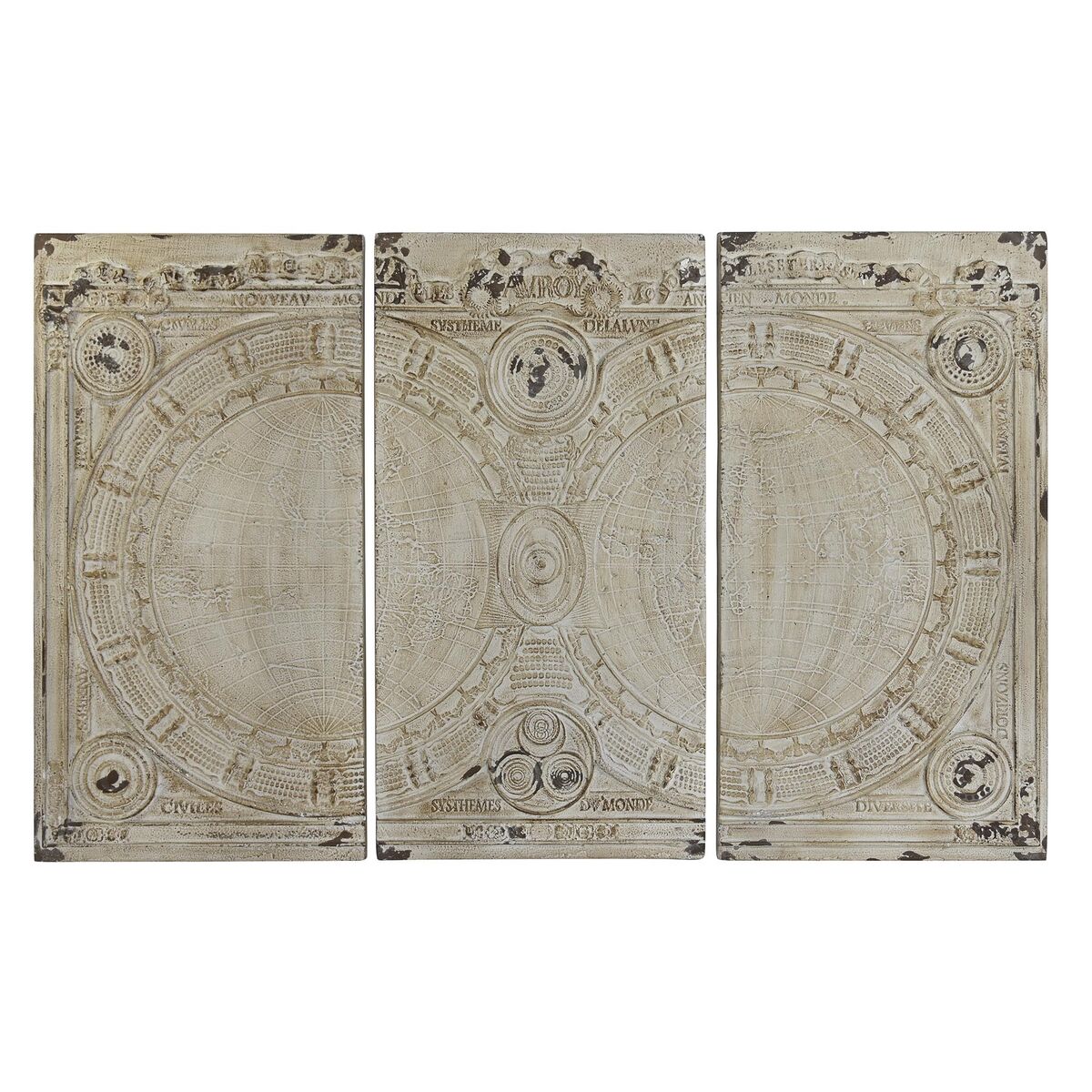 Decorațiune de Perete DKD Home Decor Bej Neoclasic 178 x 4 x 112 cm (3 Piese)