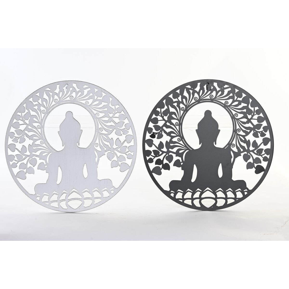 Decorațiune de Perete DKD Home Decor Metal Buda Oriental (2 Unități) (40 x 1 x 40 cm)