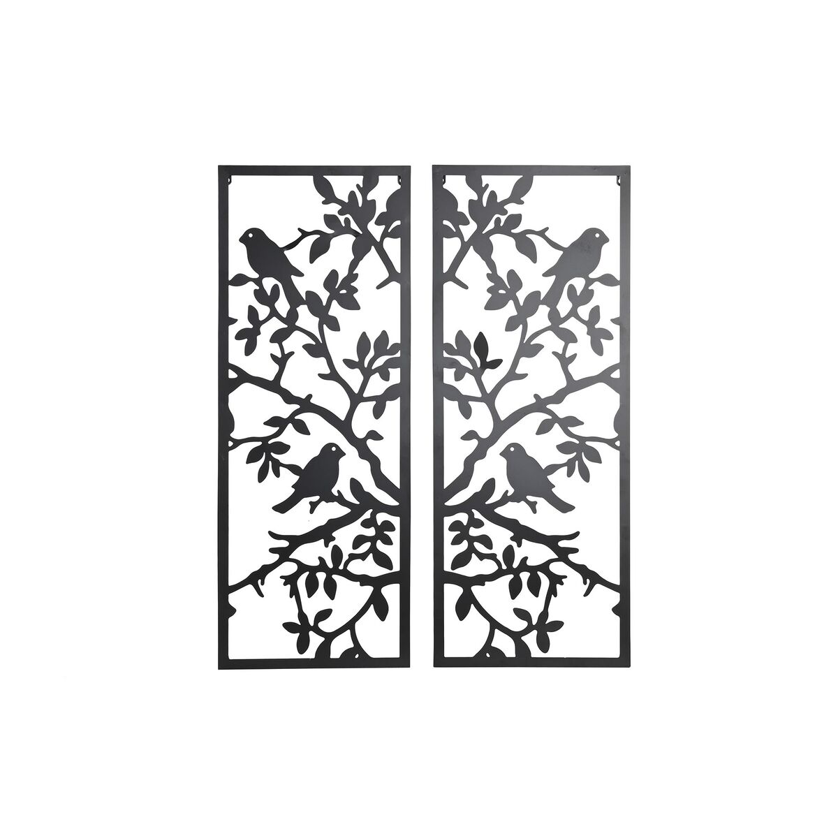 Decorațiune de Perete DKD Home Decor (2 Piese) Metal Păsări Shabby Chic (35 x 1,3 x 91 cm)