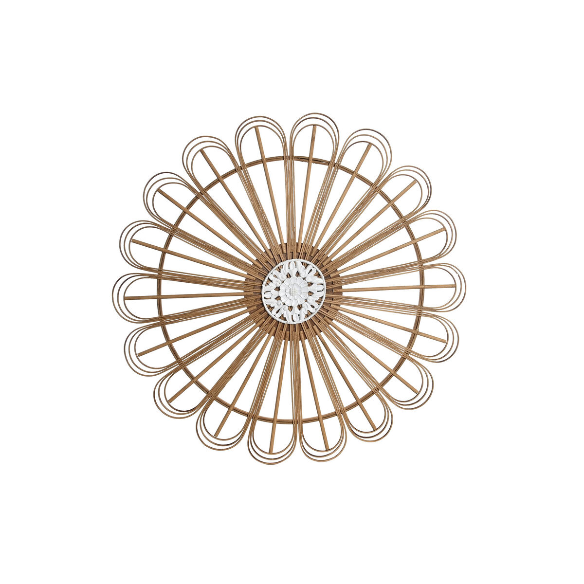 Decorațiune de Perete DKD Home Decor Alb Maro Natural Urban 70 x 1.5 x 70 cm 70 x 1,5 x 70 cm 73 x 1,5 x 73 cm