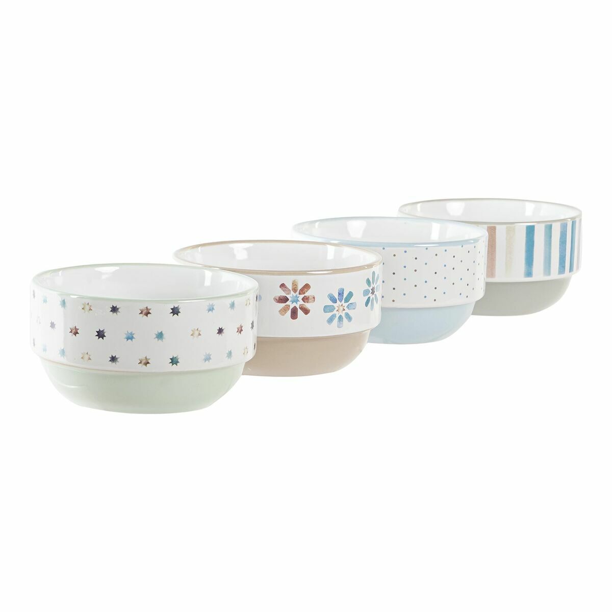 Set de boluri DKD Home Decor Gresie 460 ml 12 x 12 x 6,5 cm (4 Unități)
