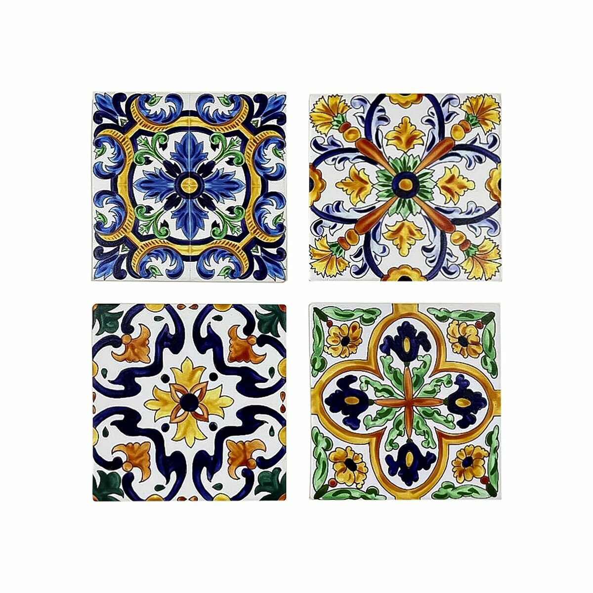 Suport pentru pahare DKD Home Decor Caramidă 4 Unități (10,8 x 10,8 x 0,7 cm)