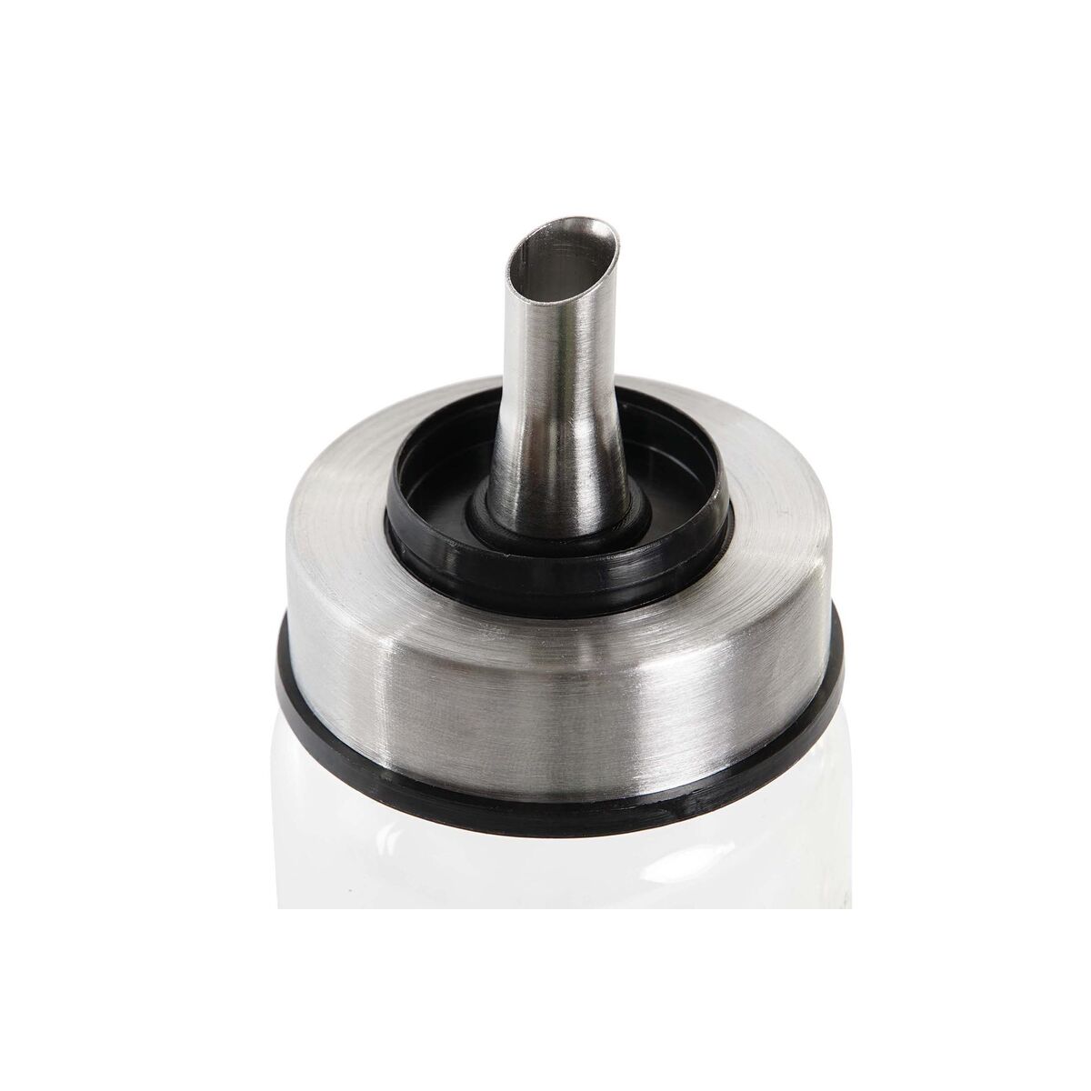 Dispenser pentru Ulei DKD Home Decor 200 ml 6 x 6 x 16,5 cm Transparent Oțel inoxidabil Sticlă borosilicată