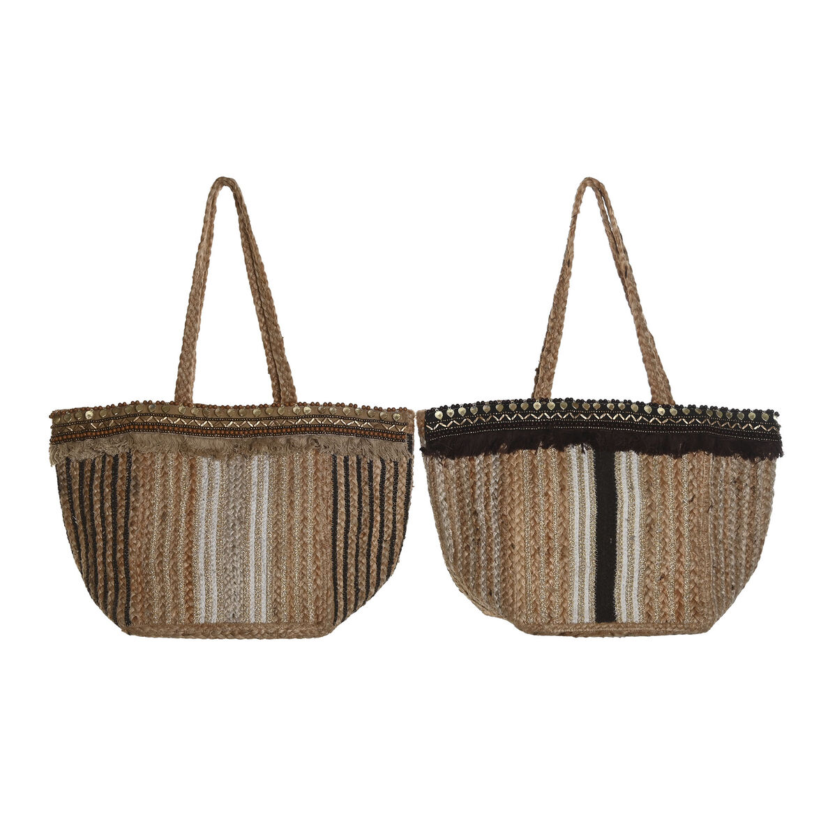 Geantă Damă DKD Home Decor Maro Crem 50 x 23 x 33 cm (2 Unități)