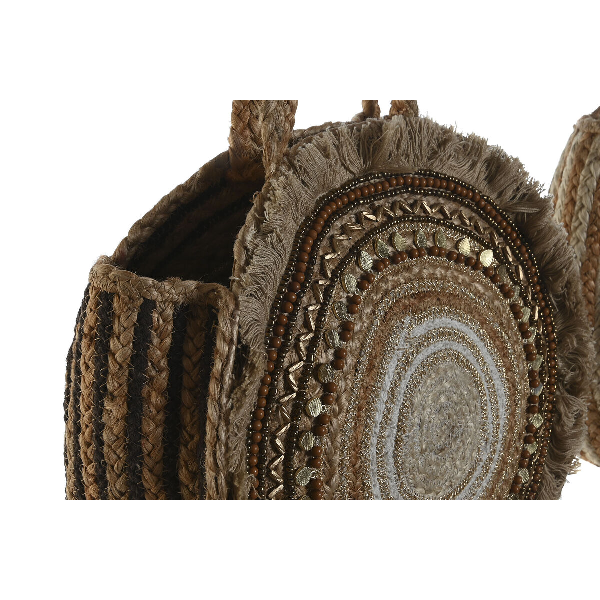 Geantă Damă DKD Home Decor Maro Crem 36 x 11 x 36 cm (2 Unități)