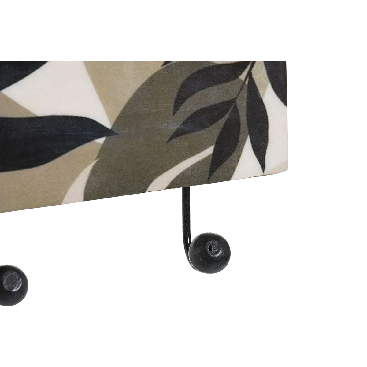 Cuier de perete DKD Home Decor Multicolor Fier Lemn de mango Tropical Frunza a unei plante Lăcuit 38 x 5 x 18 cm (2 Unități)