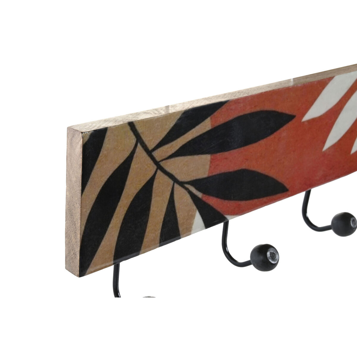 Cuier de perete DKD Home Decor Multicolor Fier Lemn de mango Tropical Frunza a unei plante Lăcuit 38 x 5 x 18 cm (2 Unități)