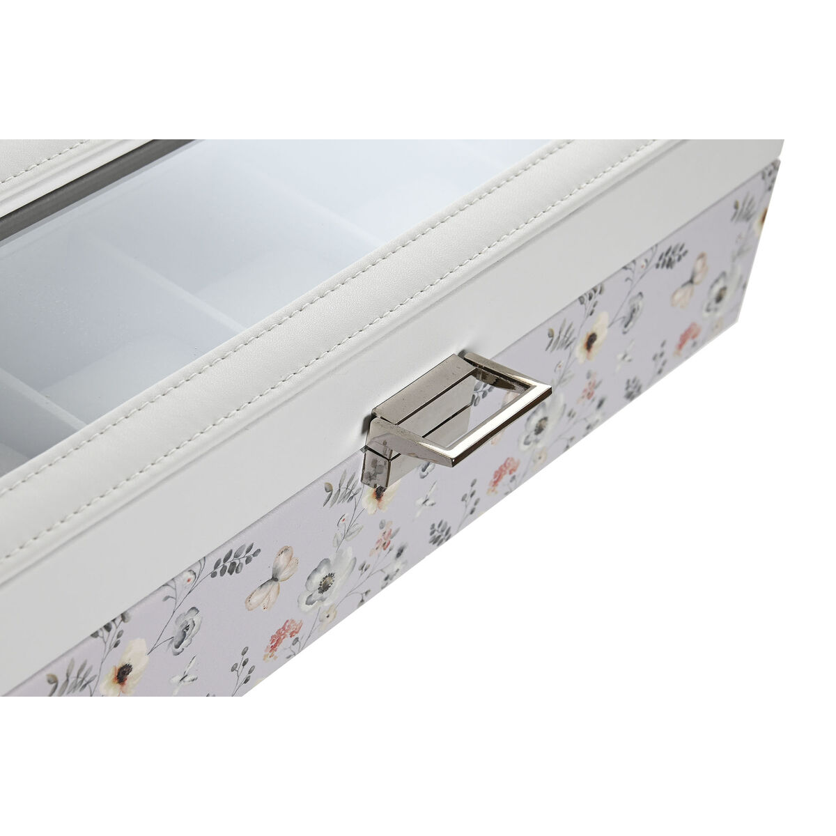 Cutie de ceasuri DKD Home Decor Albastru Roz deschis Geam 33 x 11 x 9 cm (2 Unități)