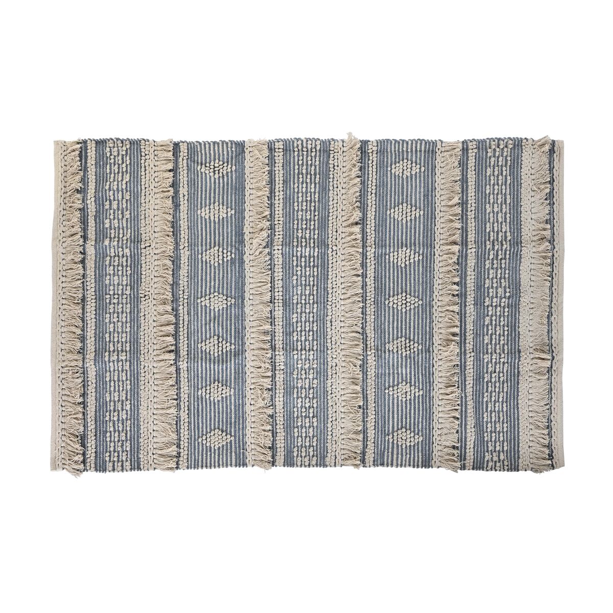 Covor DKD Home Decor 180 x 120 x 2 cm Albastru Bumbac Alb Boho
