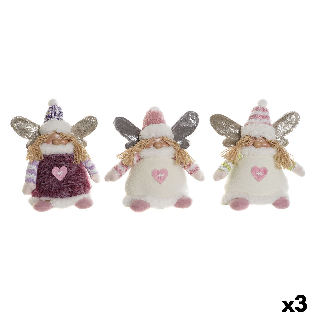 Ornament de Crăciun DKD Home Decor Multicolor Elf 13 x 10 x 18 cm (3 Unități)