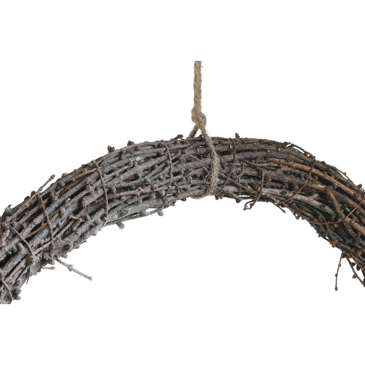 Coroană de Crăciun DKD Home Decor Natural răchită Ananas Ninsoare 46 x 7 x 46 cm (2 Unități)