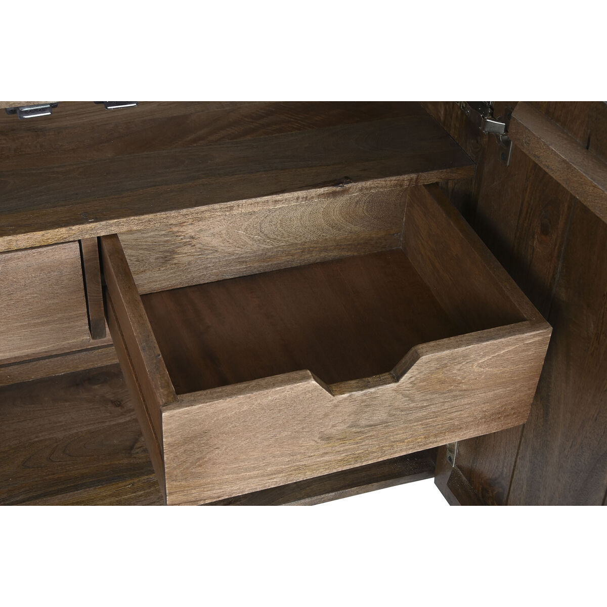 Servantă DKD Home Decor Maro închis Gri închis Metal Lemn de mango 180 x 40 x 80 cm