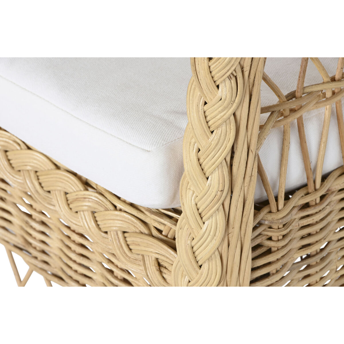 Fotoliu DKD Home Decor Alb Natural 56 x 63 x 86 cm