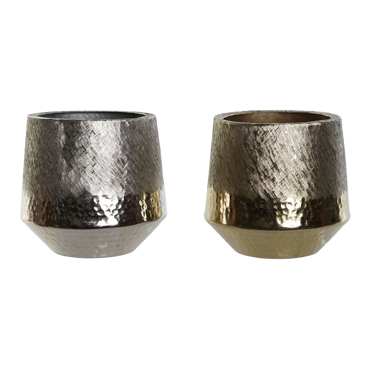 Decorațiune pentru Centrul Mesei DKD Home Decor Auriu* Argintiu Aluminiu 19 x 19 x 20 cm (2 Unități)