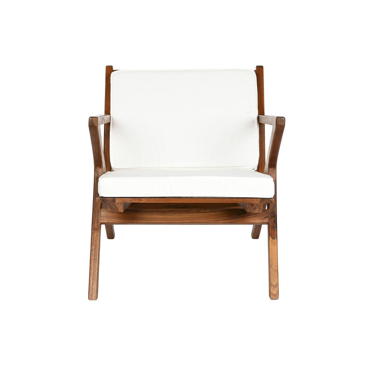 Fotoliu DKD Home Decor Alb Maro Maro închis Poliester Tec 64 x 76 x 77 cm