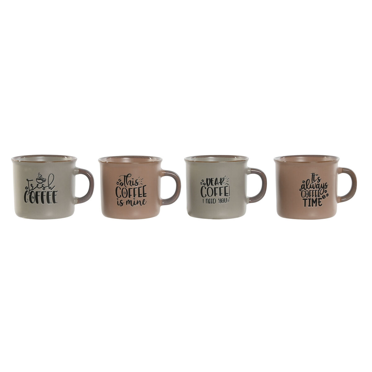Set de Căni de Cafea Home ESPRIT Albastru Roz Gresie 180 ml