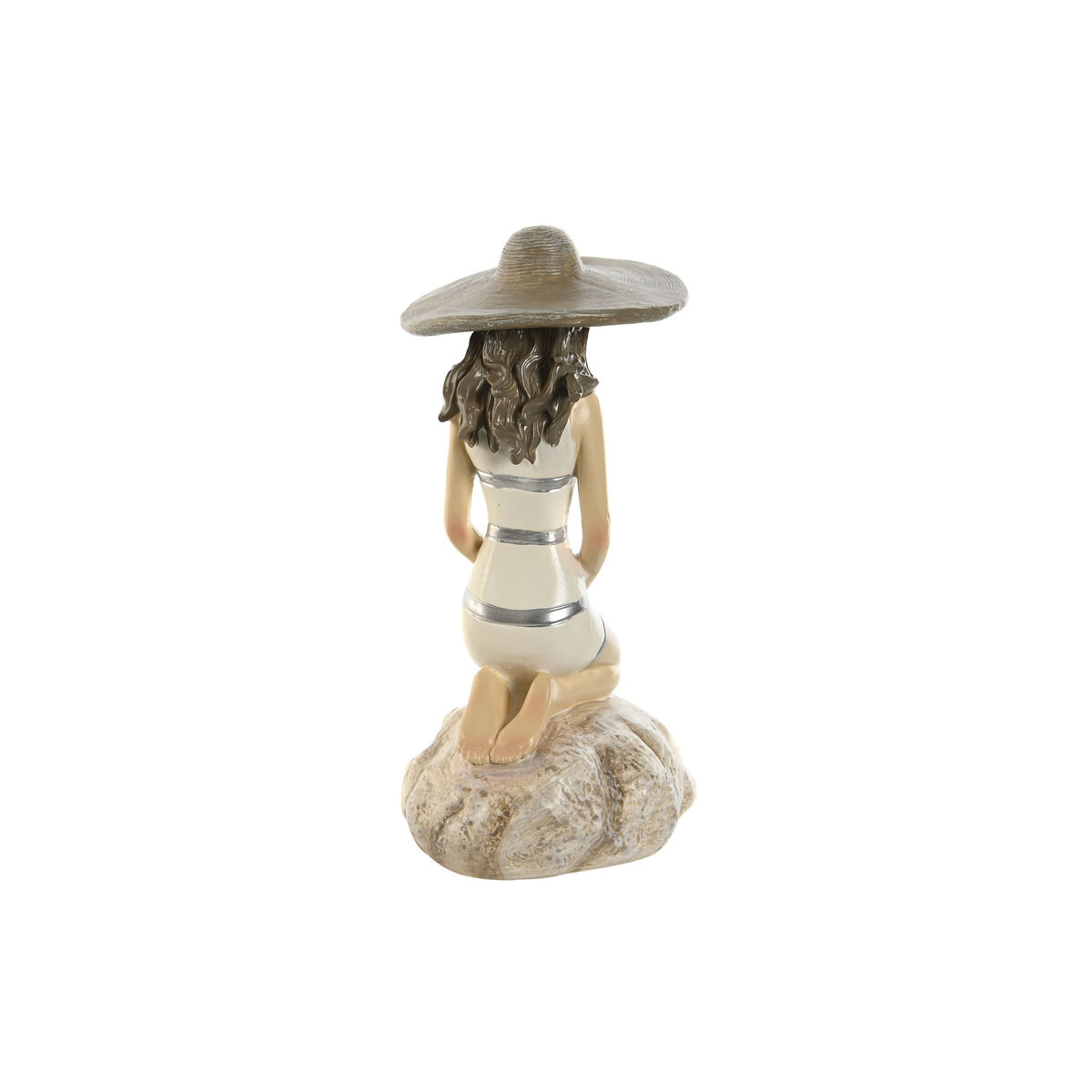 Figură Decorativă Home ESPRIT Alb Bej Femeie Mediterană 12 x 8,5 x 20 cm (2 Unități)