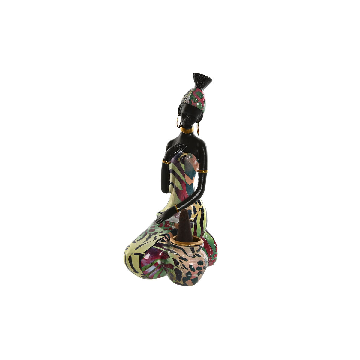 Figură Decorativă Home ESPRIT Multicolor Africană 9 x 7 x 16,5 cm (2 Unități)