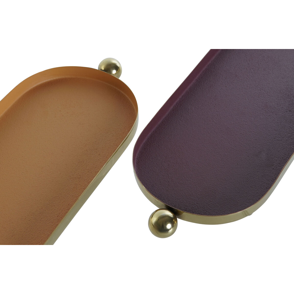 Decorațiune pentru Centrul Mesei DKD Home Decor Portocaliu Magenta Auriu* Fier 35 x 13 x 3 cm (2 Unități)