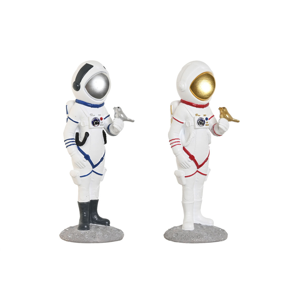 Figură Decorativă Home ESPRIT Albastru Alb Roșu Argintiu Femeie Astronaut / Astronaută 10 x 11 x 29 cm (2 Unități)