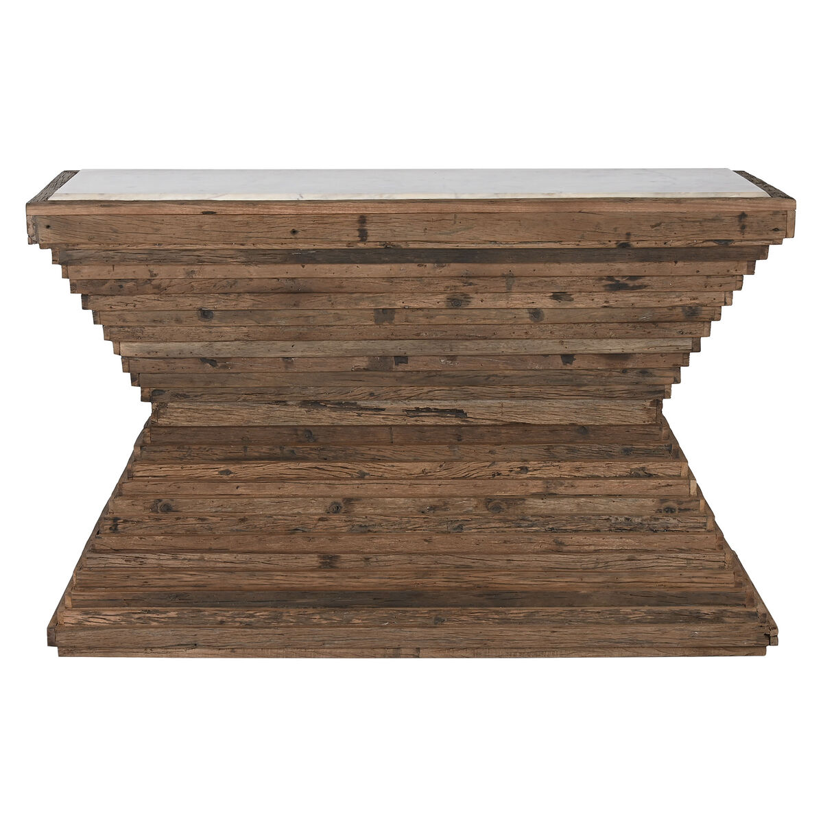 Consolă Home ESPRIT Galben Alb Maro Marmură Lemn Reciclat 138 x 45 x 87 cm