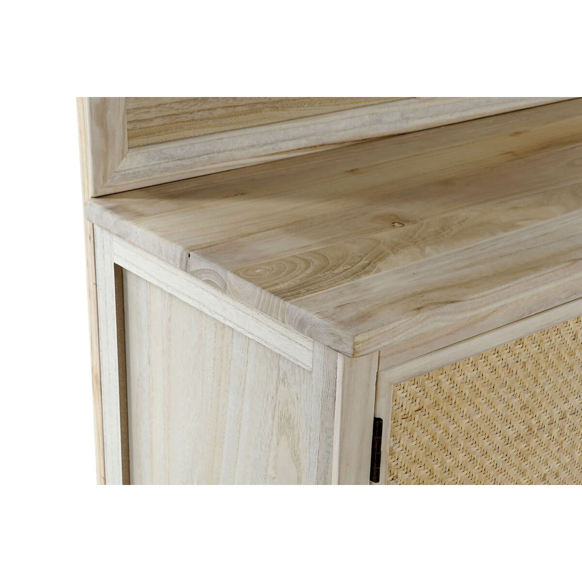 Cuier cu oglindă Home ESPRIT Natural Ratan Lemn de paulownia Oglindă 92 x 40 x 181 cm