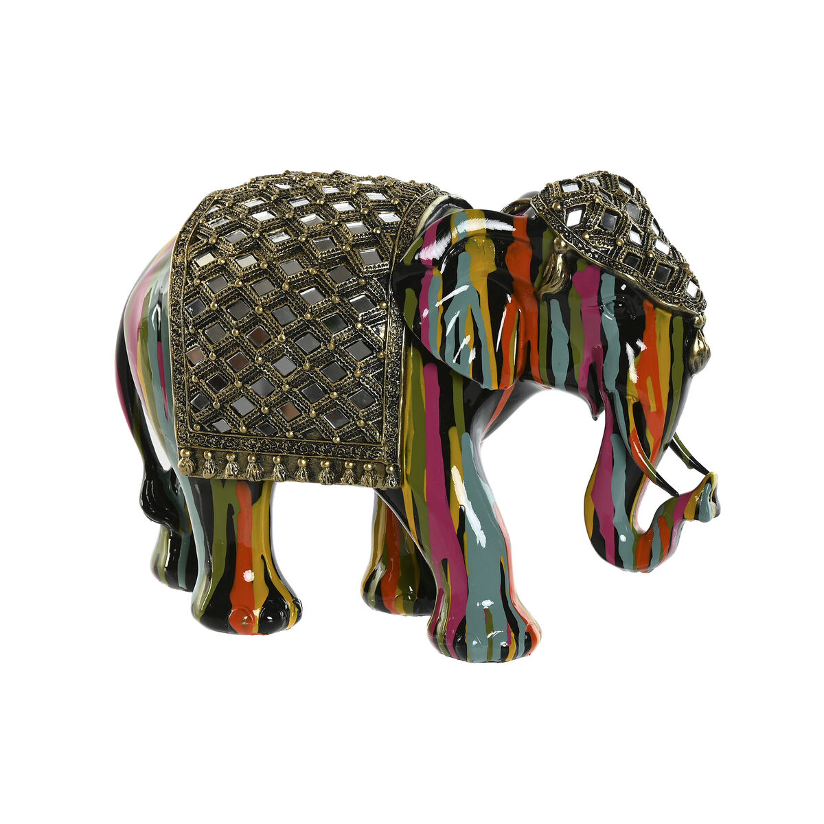 Figură Decorativă Home ESPRIT Multicolor Rășină Elefant 31 x 14 x 22 cm