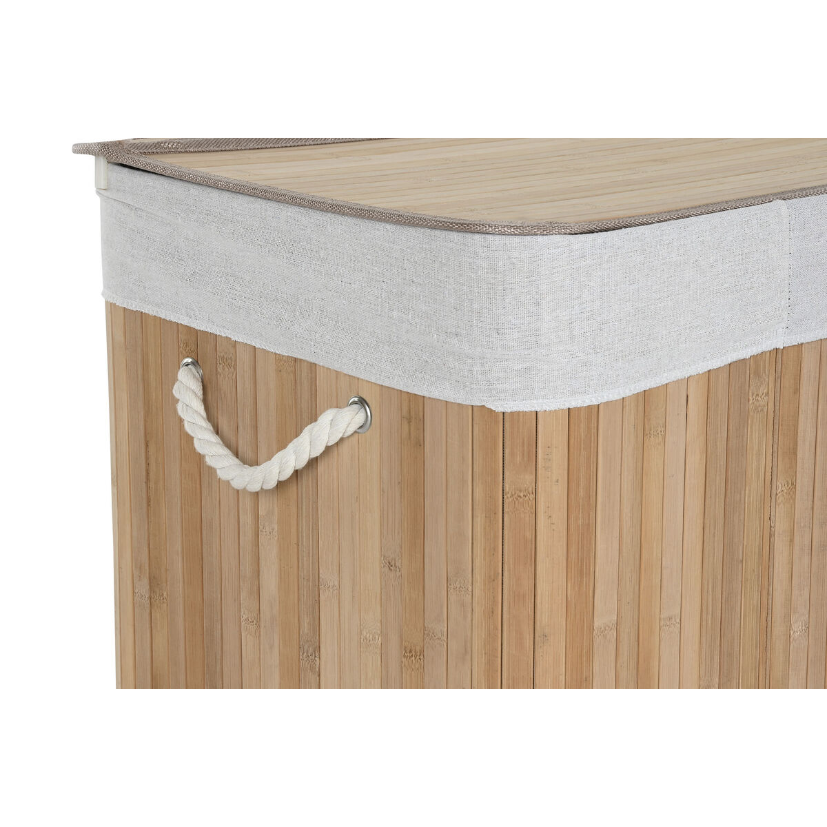 Coș pentru rufe murdare Home ESPRIT Alb Natural Bambus 140 L 60 x 40 x 60 cm