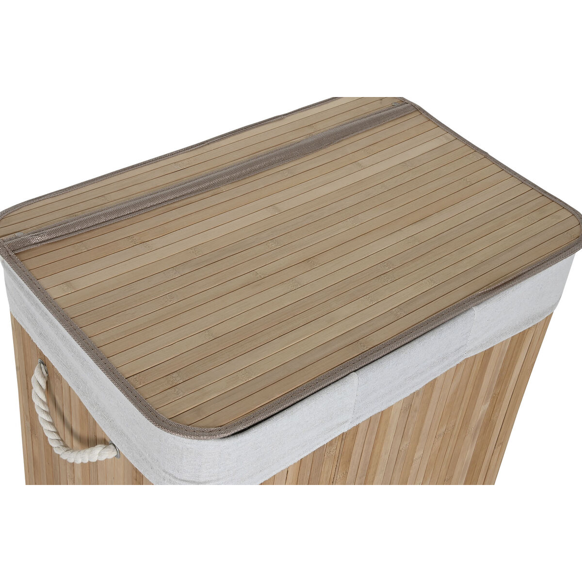 Coș pentru rufe murdare Home ESPRIT Alb Natural Bambus 140 L 60 x 40 x 60 cm