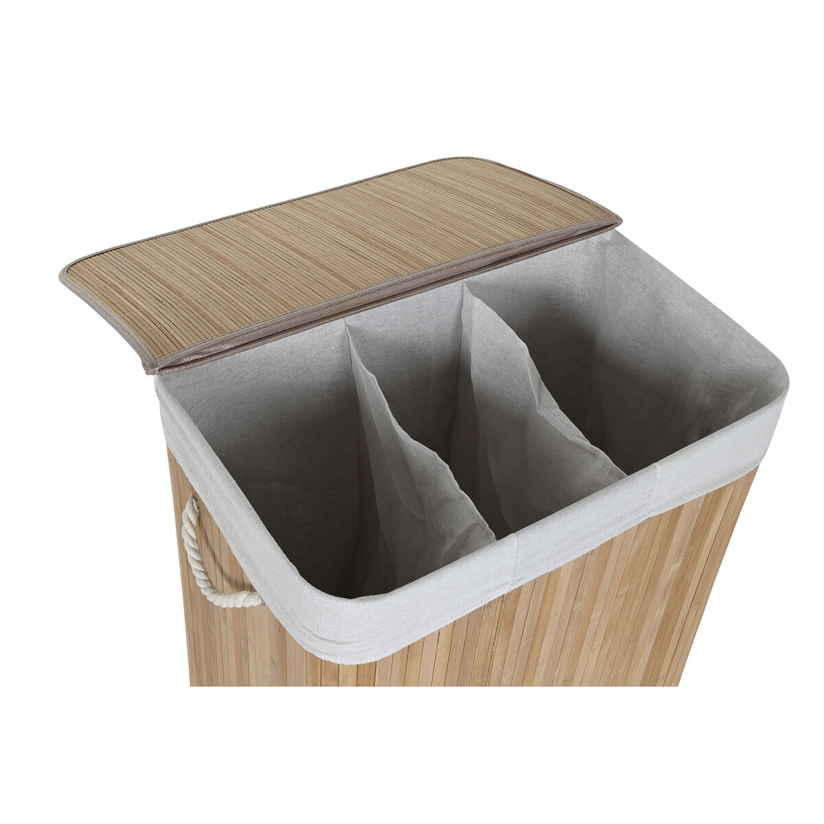 Coș pentru rufe murdare Home ESPRIT Alb Natural Bambus 140 L 60 x 40 x 60 cm