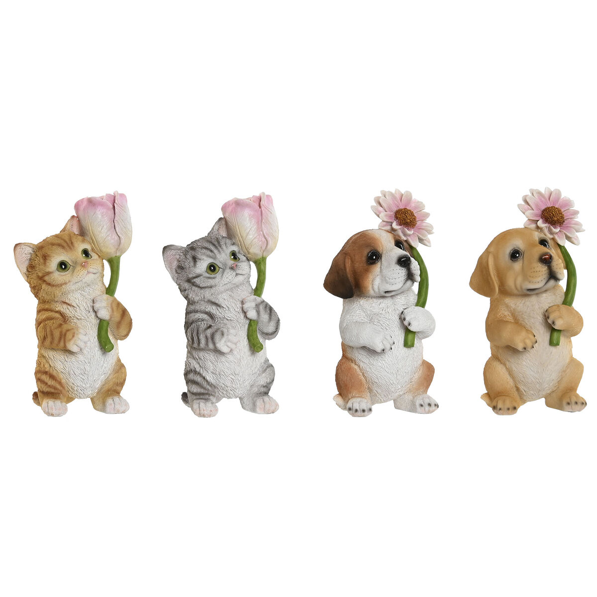 Figură Decorativă Home ESPRIT Multicolor animale 10,5 X 9 X 18,5 cm (4 Unități)