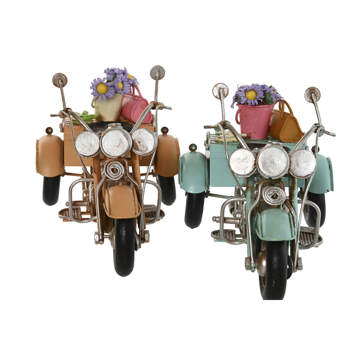 Figură Decorativă Home ESPRIT Albastru Portocaliu Vintage 22 x 10,5 x 11,5 cm (2 Unități)