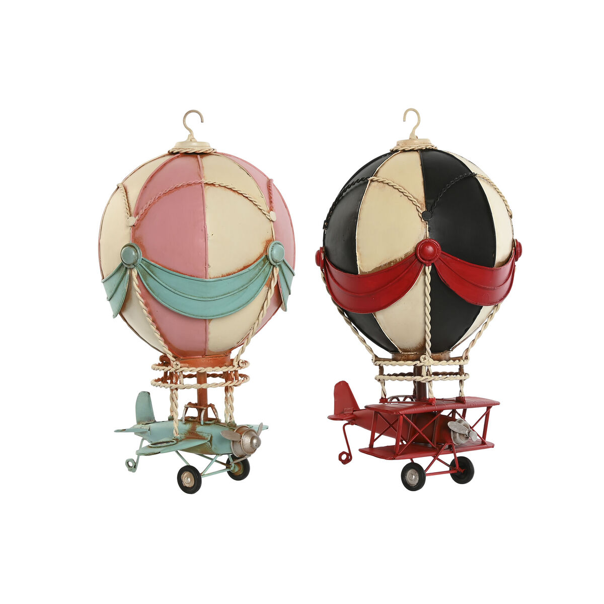 Figură Decorativă Home ESPRIT Albastru Roz Vintage 17 x 17 x 32 cm (2 Unități)