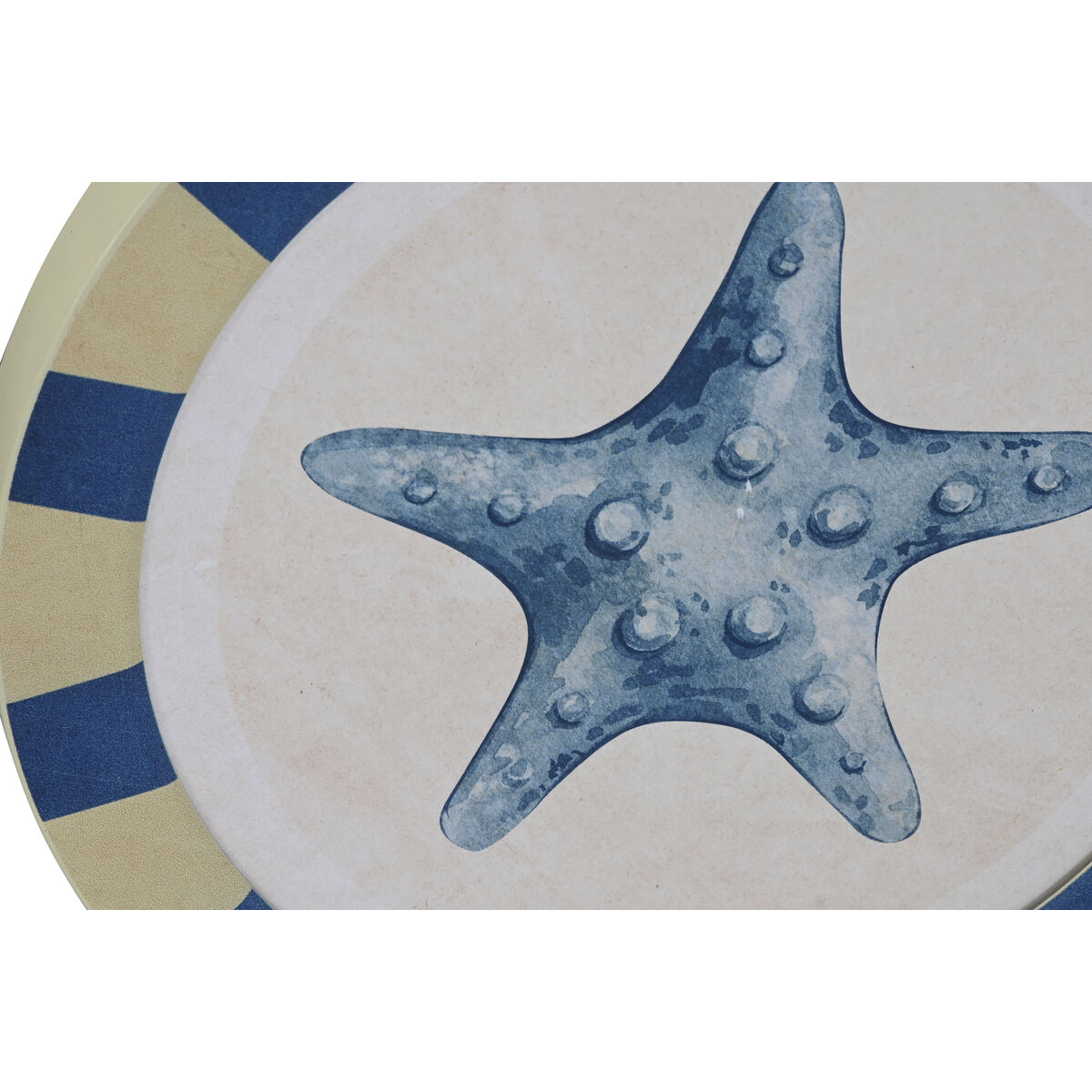 Decorațiune de Perete Home ESPRIT Albastru Alb Mediterană 30 x 3 x 30 cm (4 Unități)