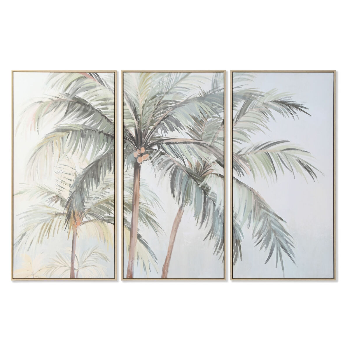 Pânză Home ESPRIT Verde Palmieri Tropical 180 x 4 x 120 cm (3 Piese)
