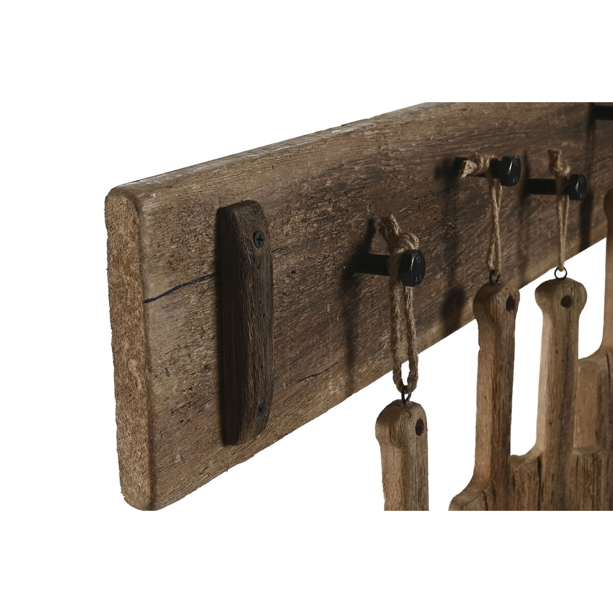 Cuier de perete Home ESPRIT Natural Lemn de paulownia 89 x 6 x 62 cm