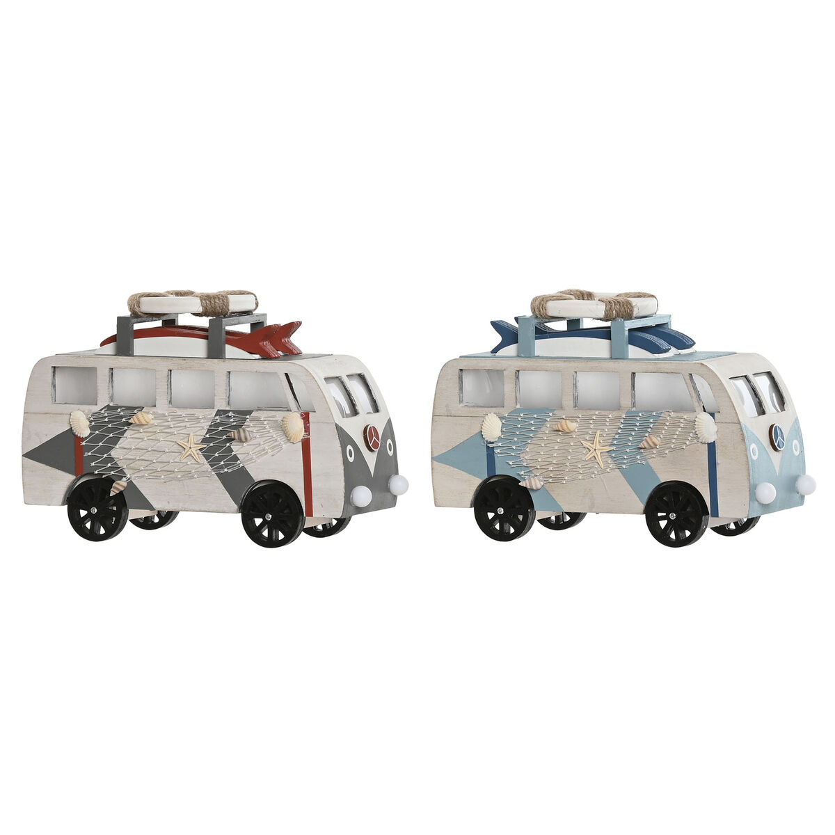 Figură Decorativă Home ESPRIT Albastru Alb Teracotă 22 x 7 x 14 cm (2 Unități)