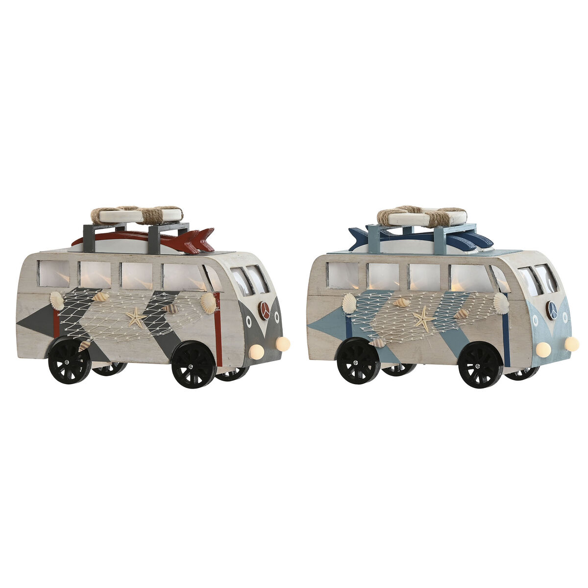 Figură Decorativă Home ESPRIT Albastru Alb Teracotă 22 x 7 x 14 cm (2 Unități)