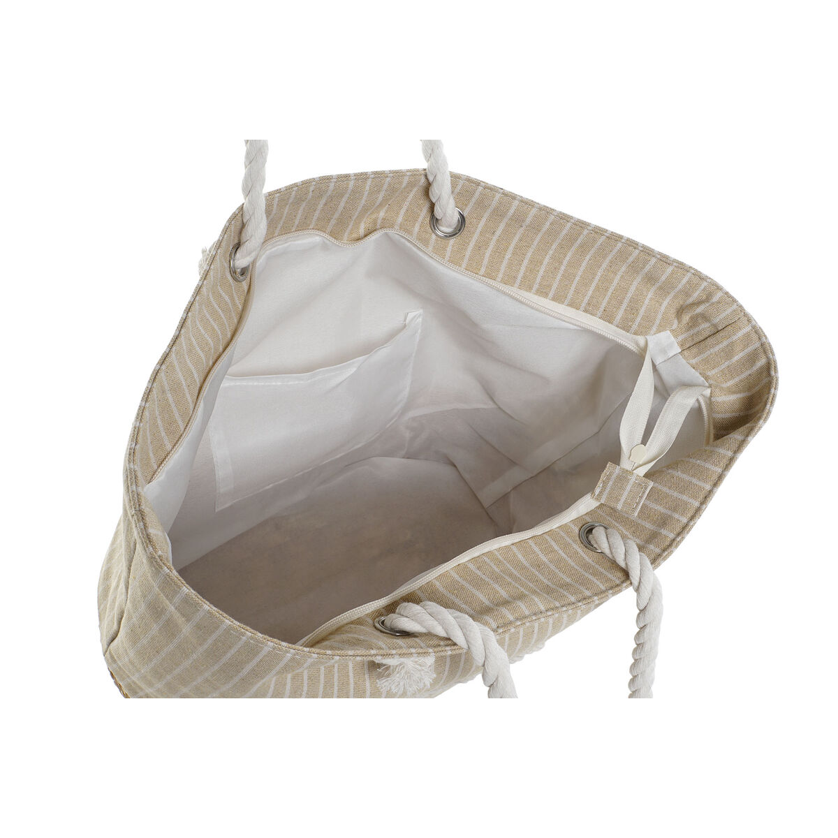 Geantă Damă Home ESPRIT Albastru Bej Natural 52 x 16 x 33 cm (2 Unități)