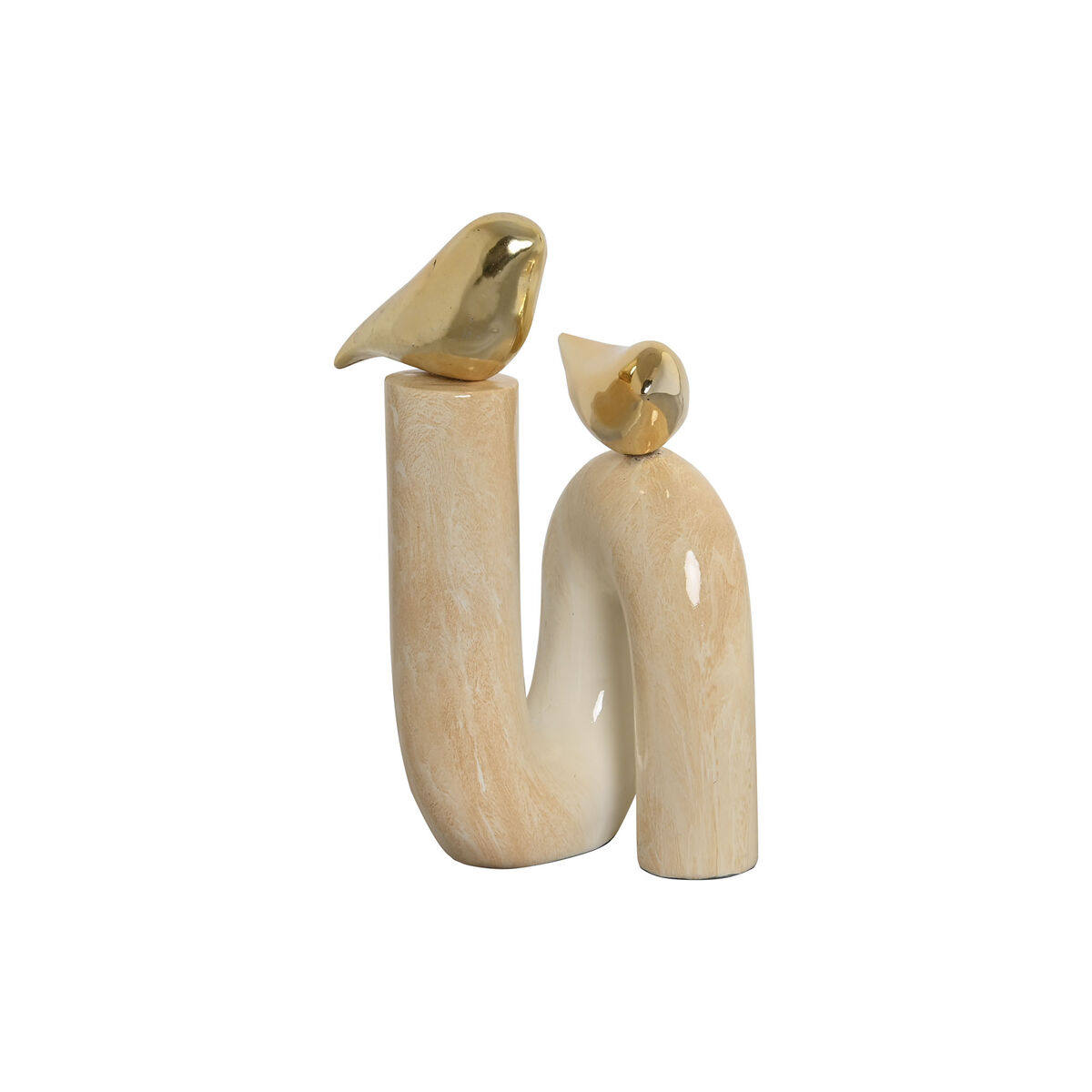 Figură Decorativă Home ESPRIT Auriu* Fildeș Păsări Romantic 19 x 11,5 x 27 cm