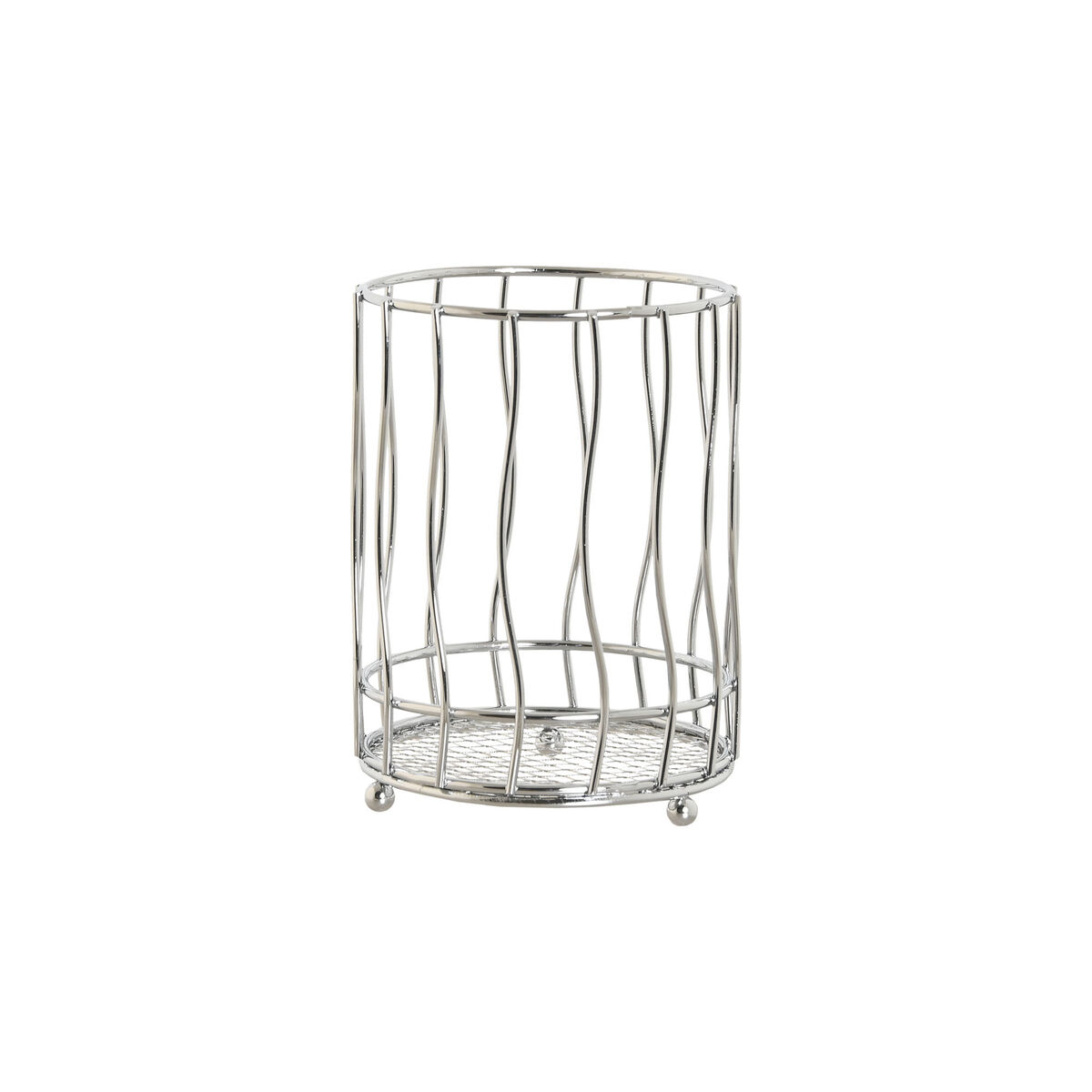 Coș de tacâmuri Home ESPRIT Argintiu Metal 11.5 x 11.5 x 15.5 cm