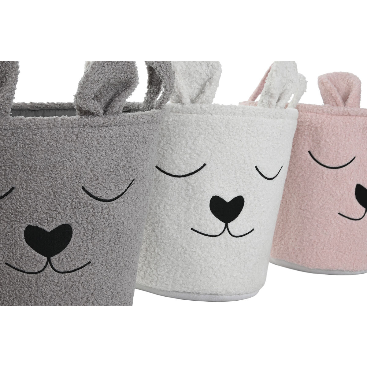 Coș Decorativ Home ESPRIT Maro Bej Roz 35 x 35 x 41 cm (3 Unități)