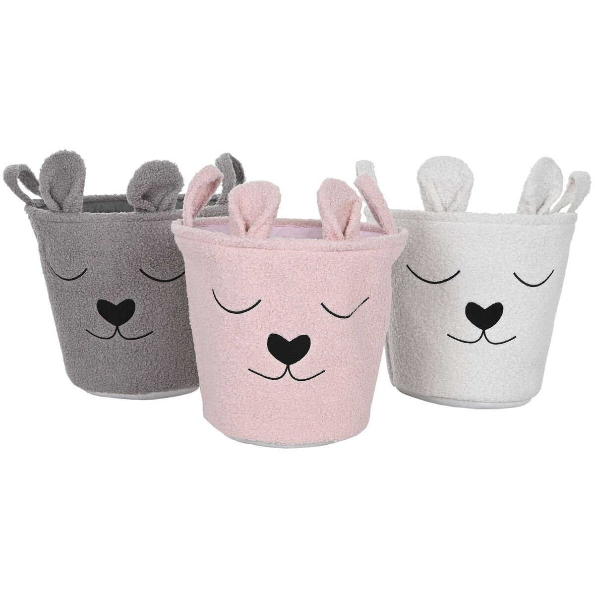 Coș Decorativ Home ESPRIT Maro Bej Roz 35 x 35 x 41 cm (3 Unități)