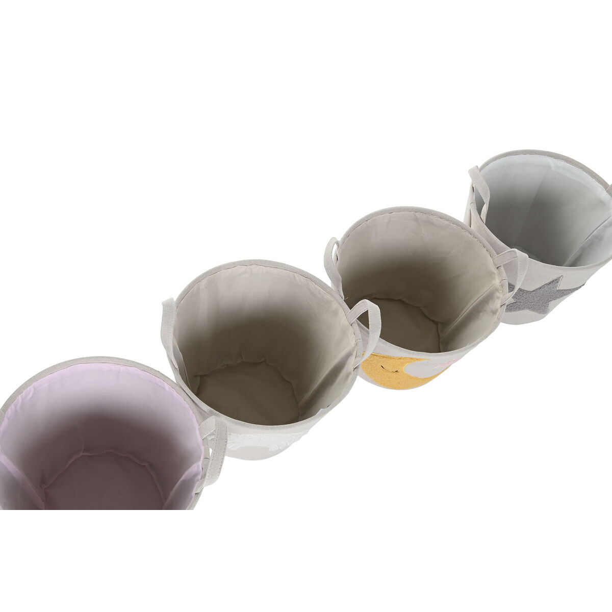 Coș Decorativ Home ESPRIT Multicolor 36 x 36 x 40 cm (4 Unități)