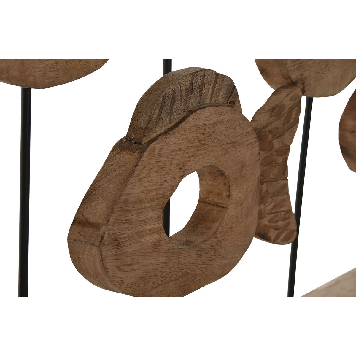 Figură Decorativă Home ESPRIT Negru Natural Pești 61,5 x 10 x 53,5 cm