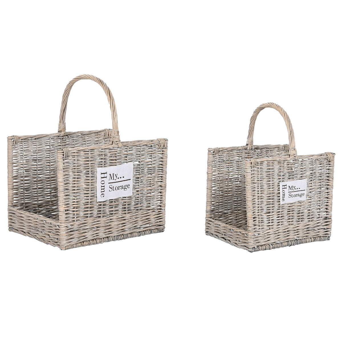 Suport pentru lemne Home ESPRIT Natural răchită 47 x 35 x 54 cm (2)
