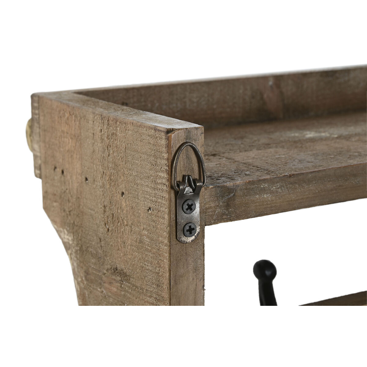 Cuier de perete Home ESPRIT Maro Negru Lemn Metal 67 x 17 x 27 cm