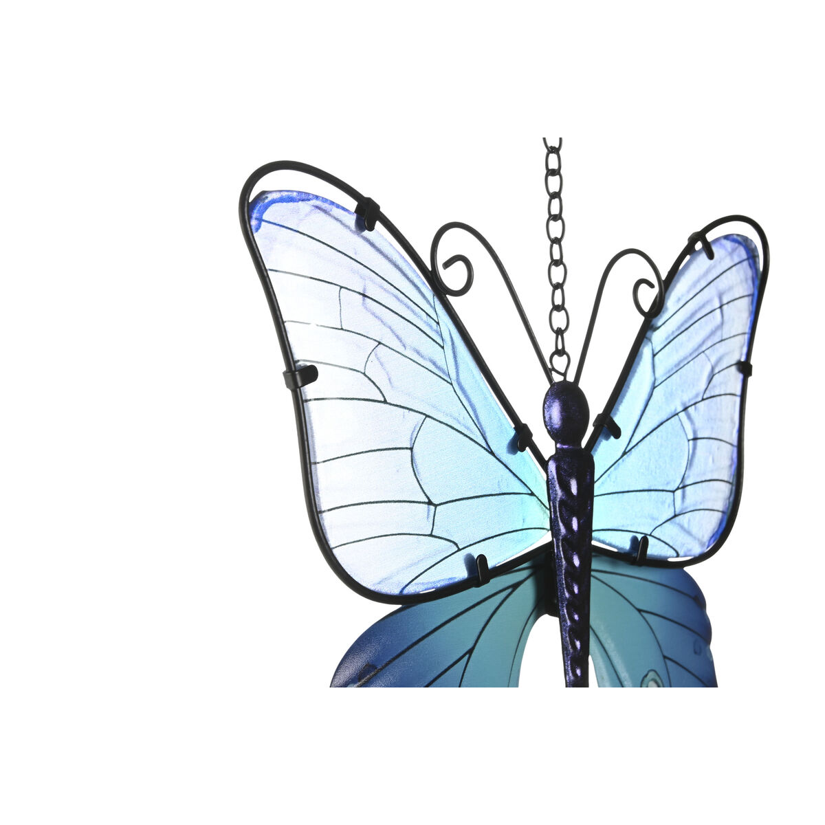 Decorațiune de Perete Home ESPRIT Albastru Portocaliu Fluture Shabby Chic 23 x 13 x 90 cm (2 Unități)