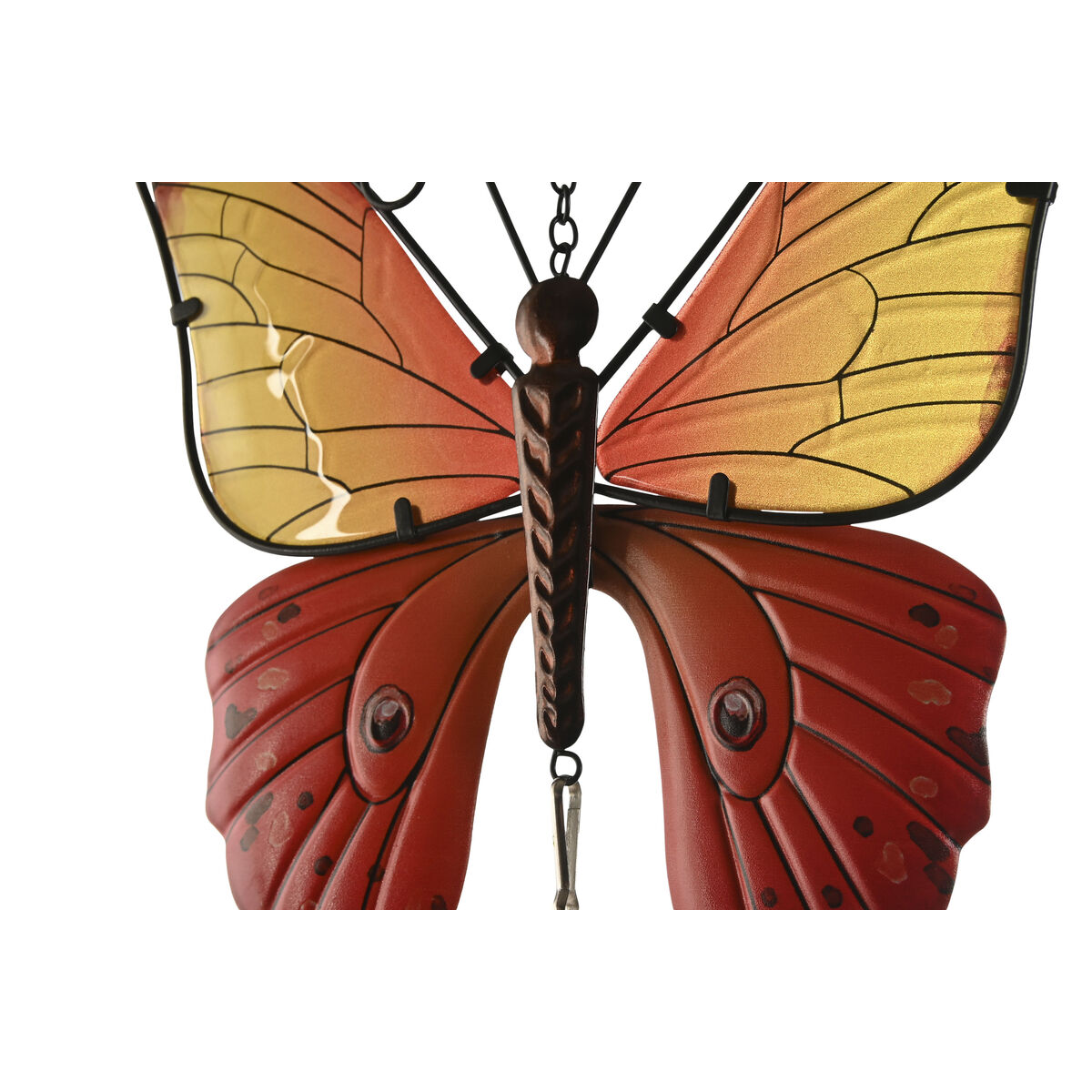 Decorațiune de Perete Home ESPRIT Albastru Portocaliu Fluture Shabby Chic 23 x 13 x 90 cm (2 Unități)